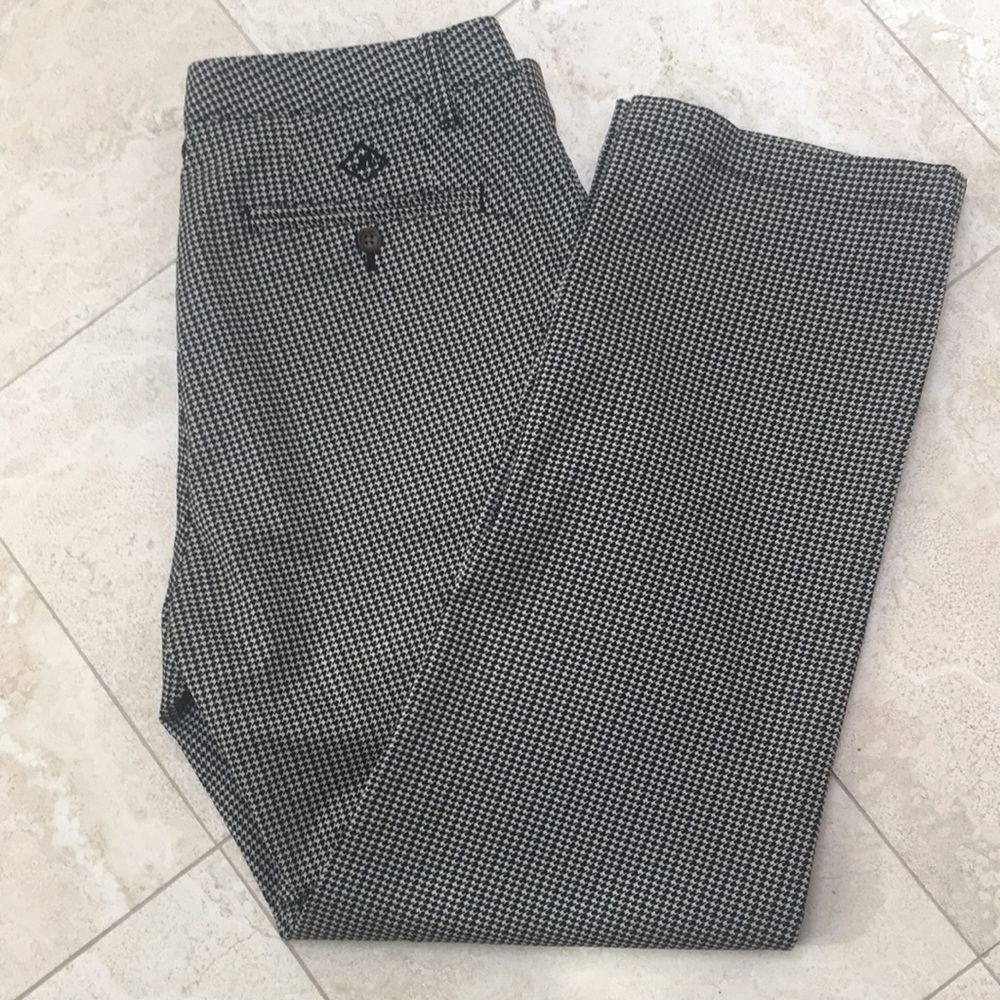 NWOT BONOBOS Golf Pants 35/30 Herringbone pattern black/cream